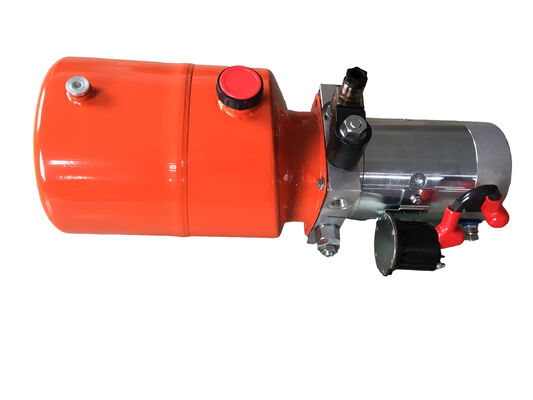 Bể thép 6L màu cam Bộ nguồn thủy lực nhỏ gọn DC cho xe tải chở hàng